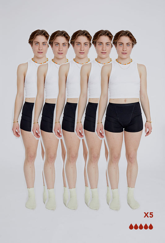 Ruth Boy Short Black 5 Pack