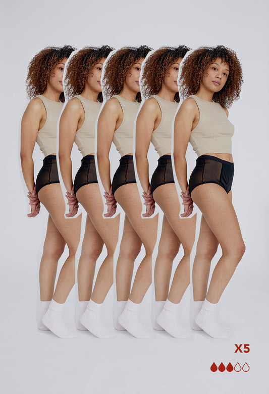 Emmeline High Waist Brief 5 Black Pack